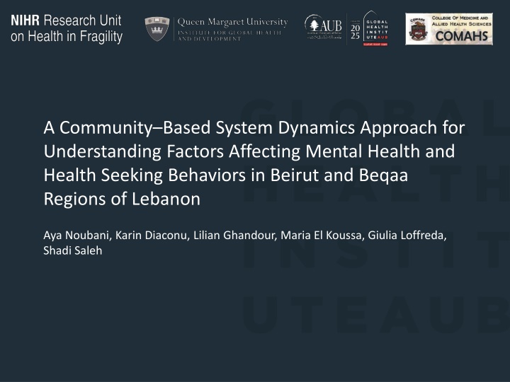a community based system dynamics approach