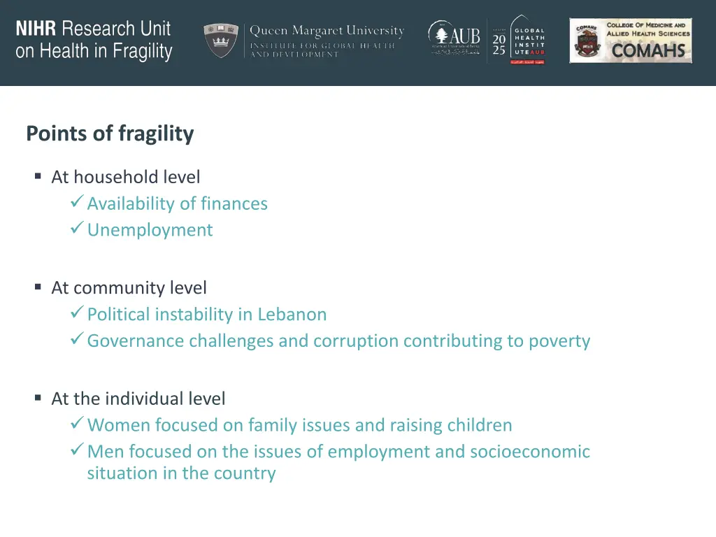 points of fragility