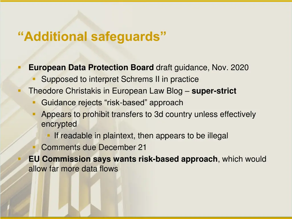 additional safeguards