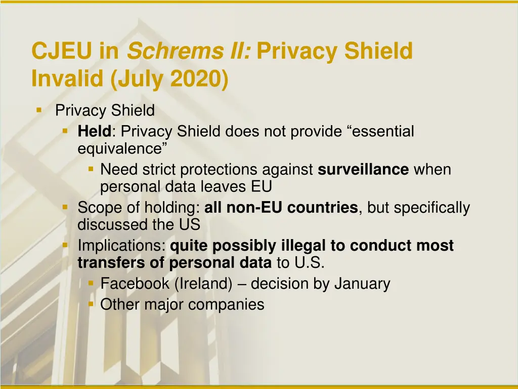 cjeu in schrems ii privacy shield invalid july