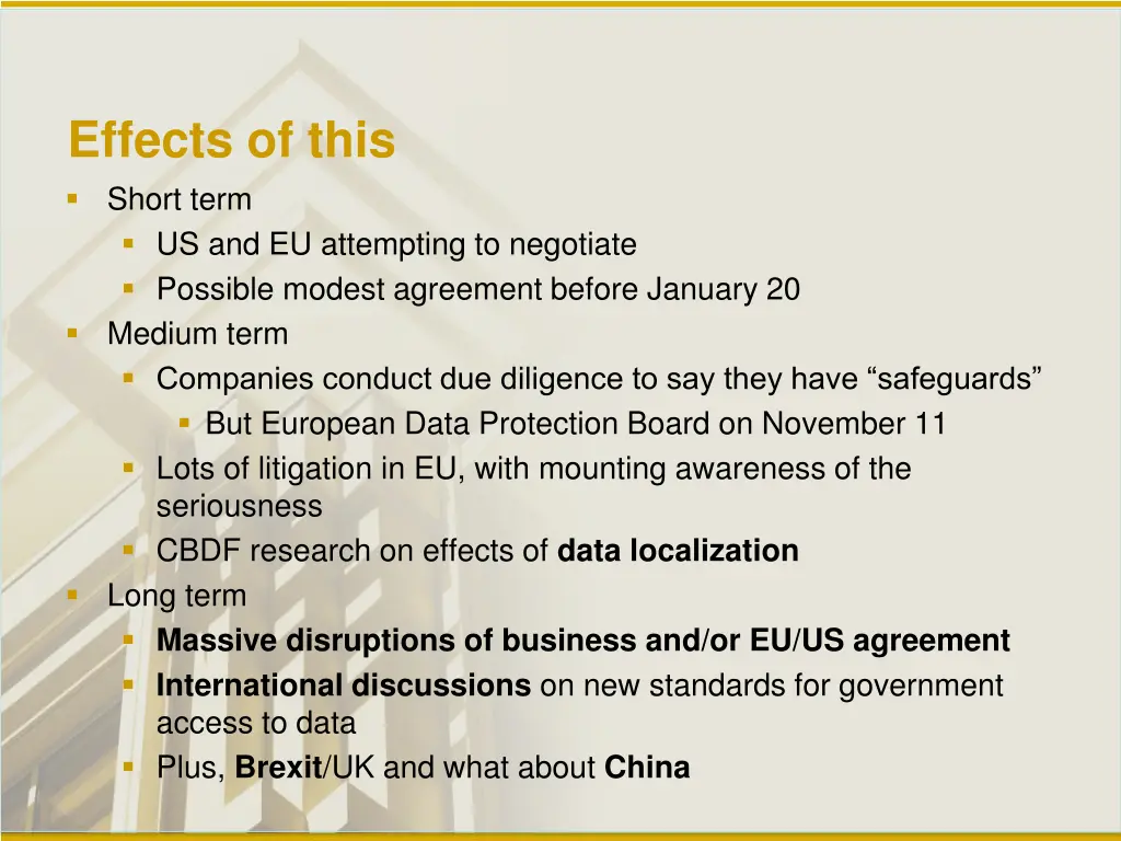 effects of this short term us and eu attempting