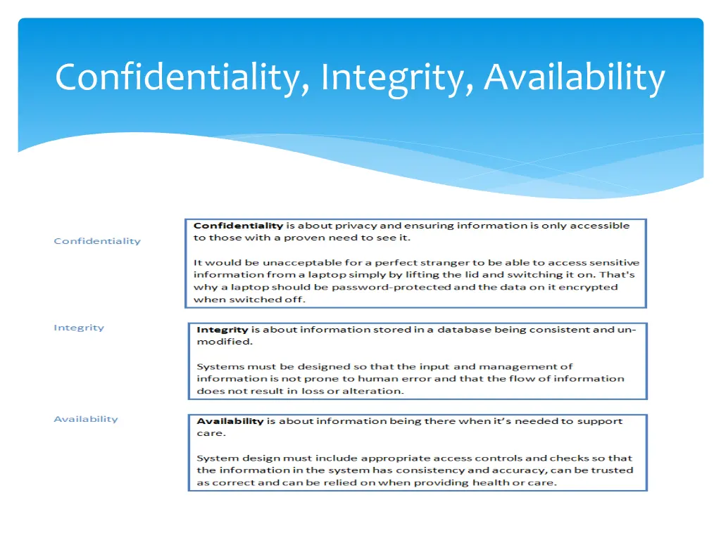 confidentiality integrity availability