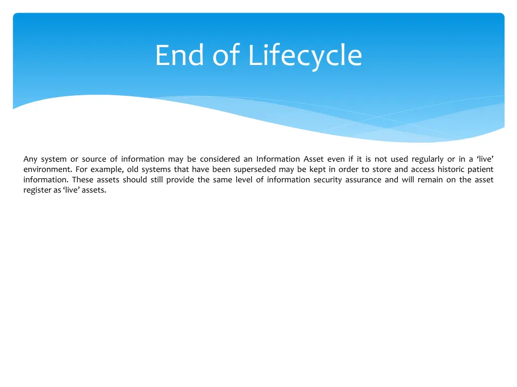 end of lifecycle