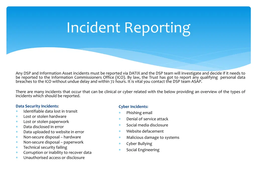 incident reporting
