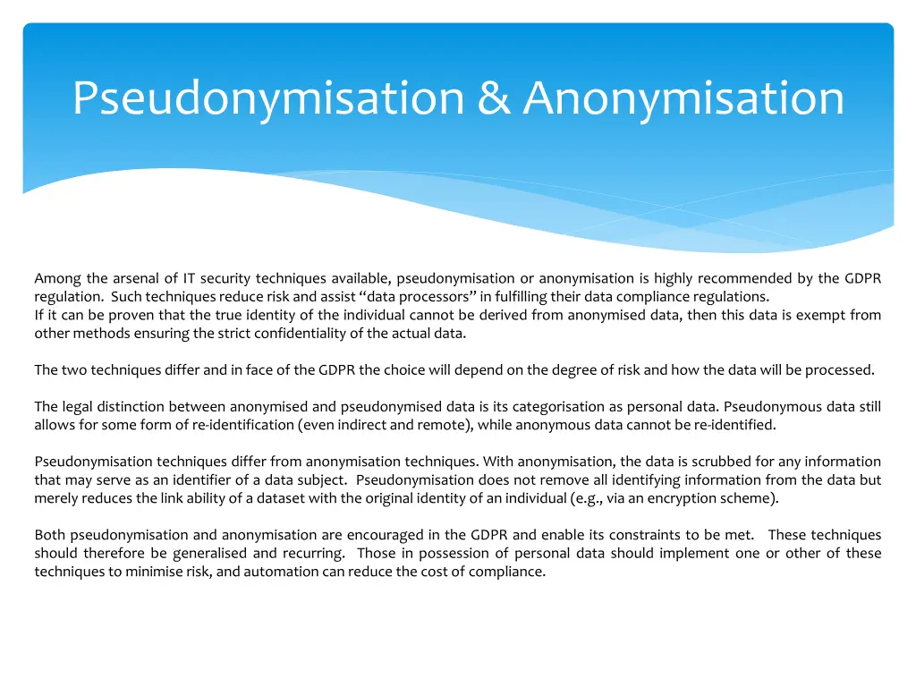pseudonymisation anonymisation
