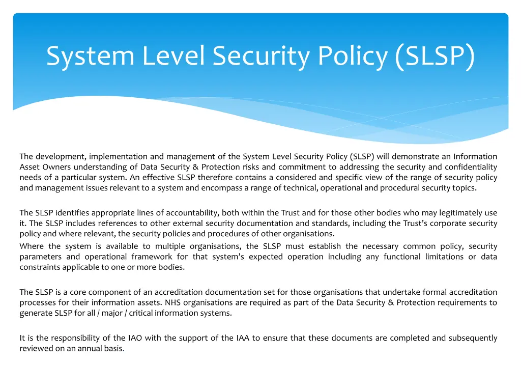 system level security policy slsp