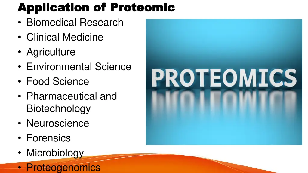 application of proteomic application of proteomic