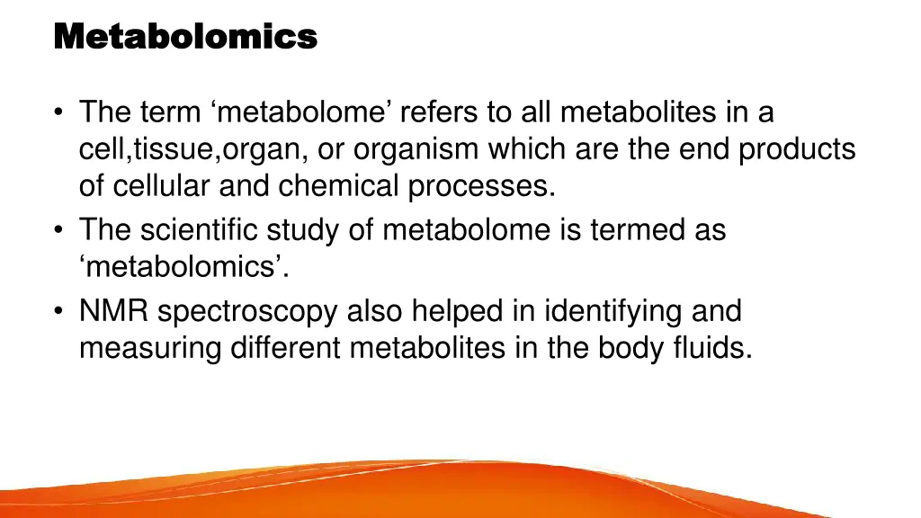 metabolomics metabolomics