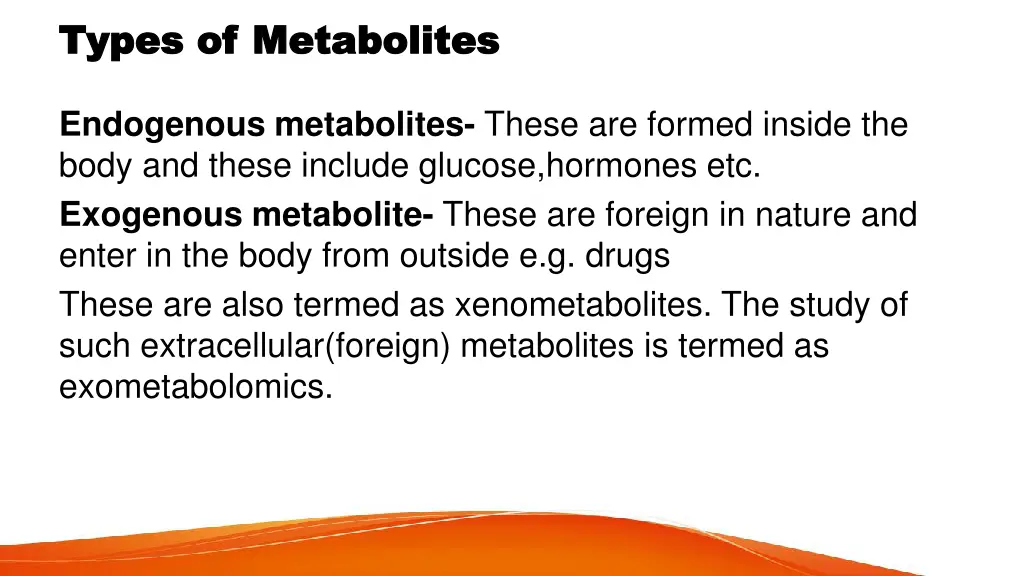 types of metabolites types of metabolites
