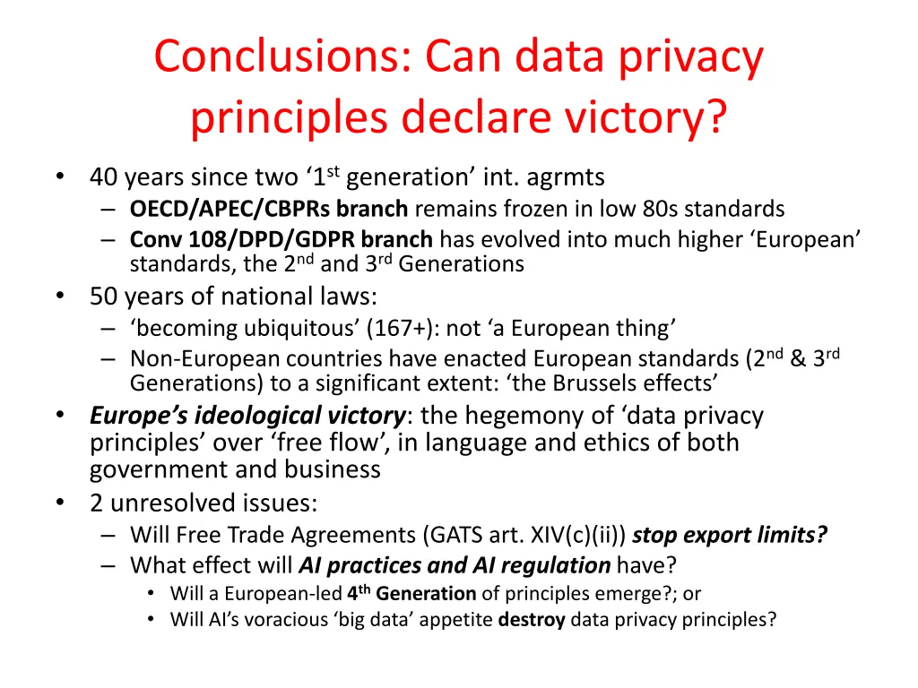 conclusions can data privacy principles declare