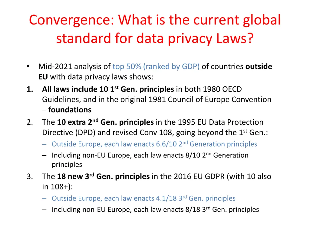 convergence what is the current global standard