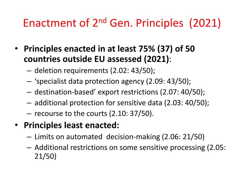 enactment of 2 nd gen principles 2021