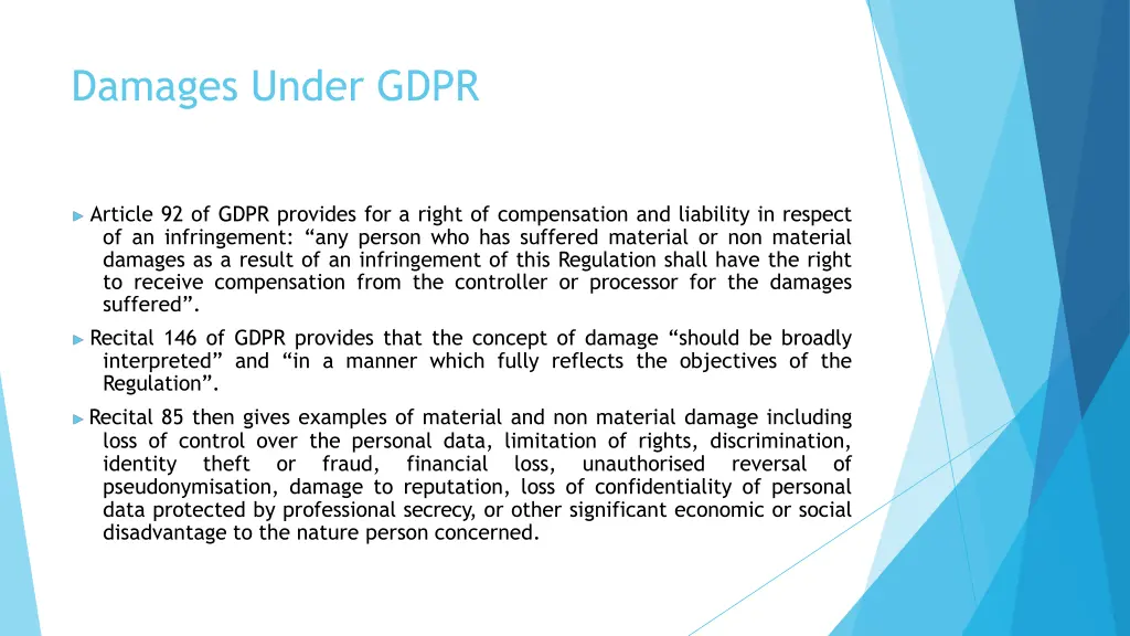 damages under gdpr