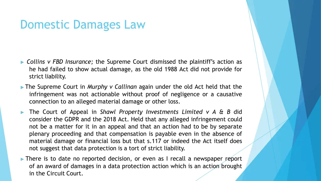 domestic damages law
