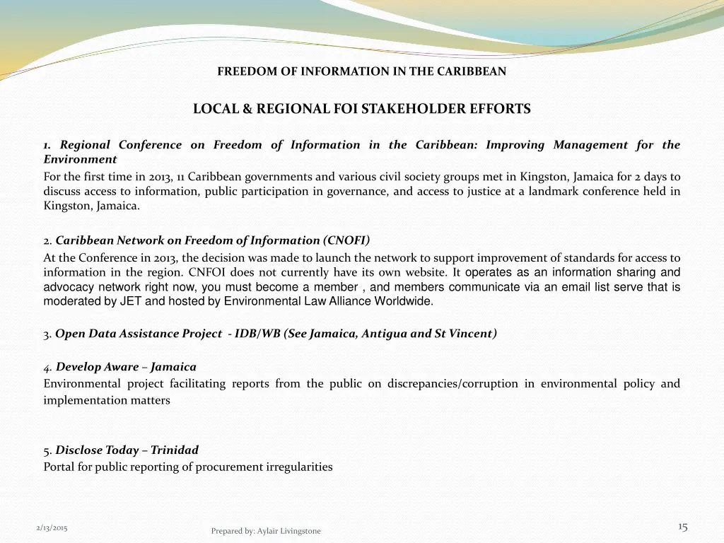 freedom of information in the caribbean 3