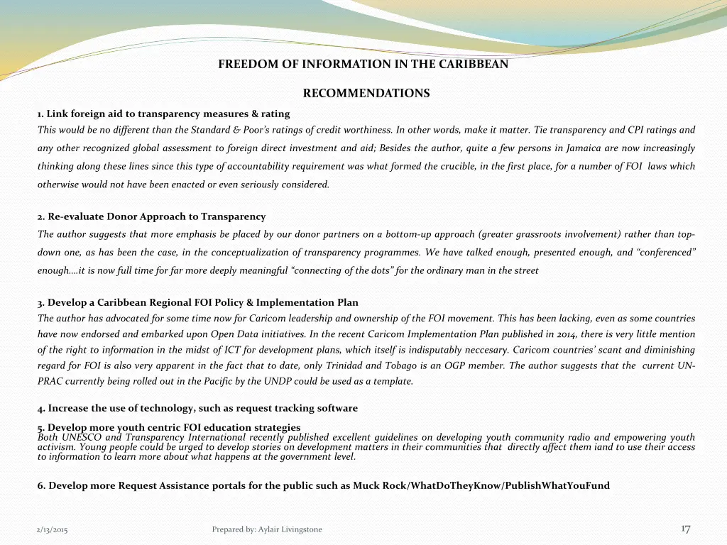 freedom of information in the caribbean 5