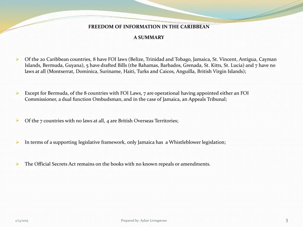 freedom of information in the caribbean