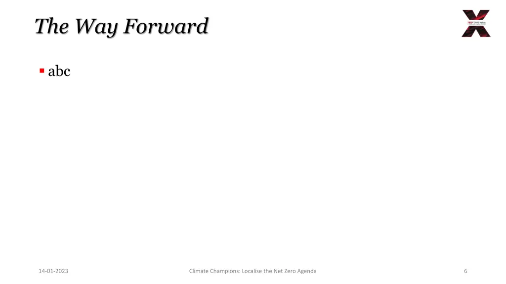 the way forward