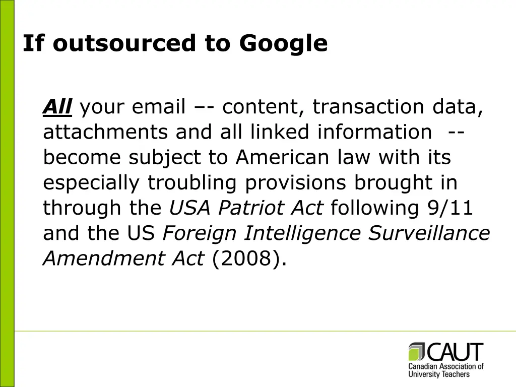 if outsourced to google