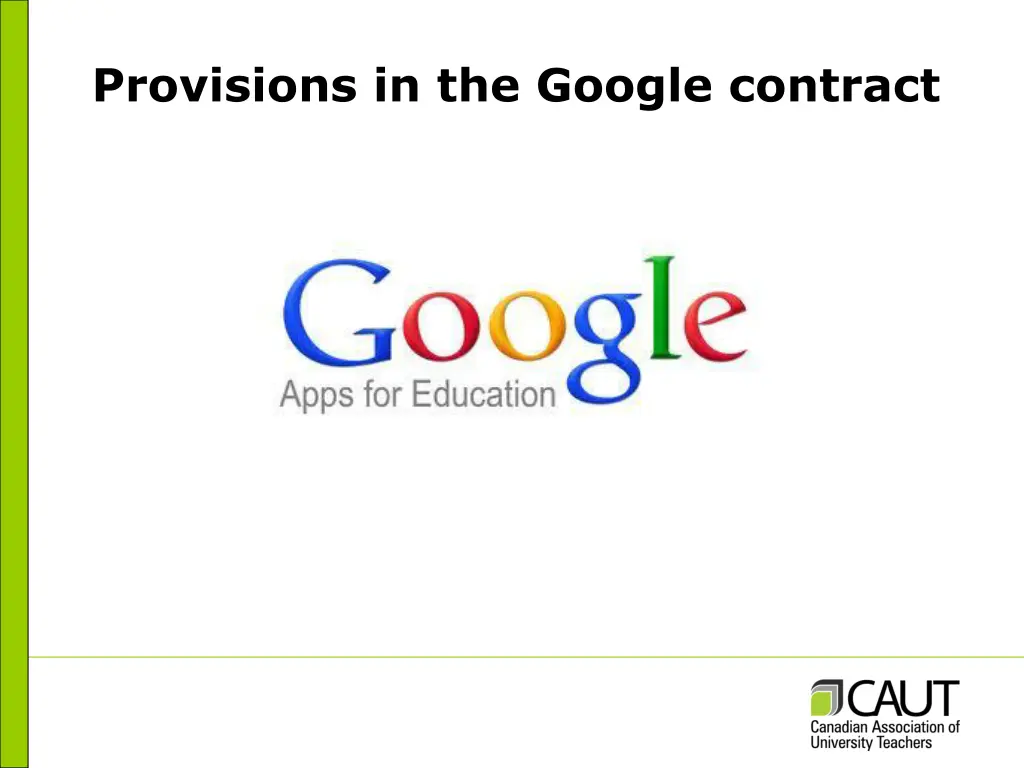 provisions in the google contract