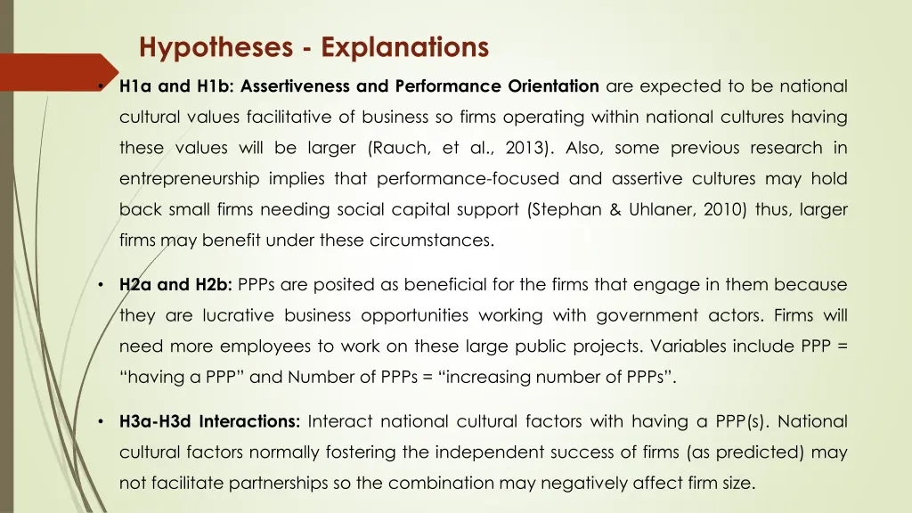 hypotheses explanations
