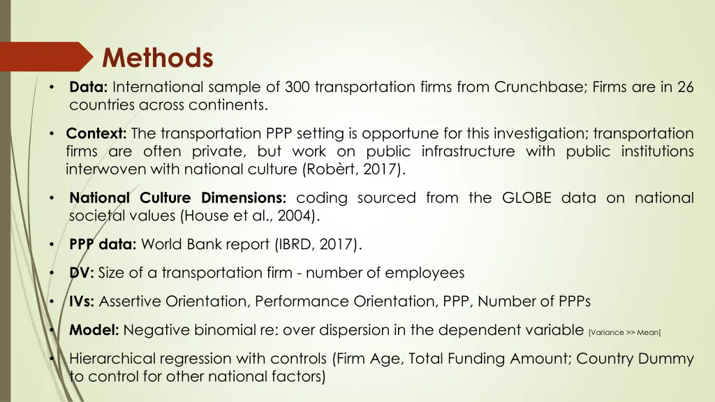 methods data international sample