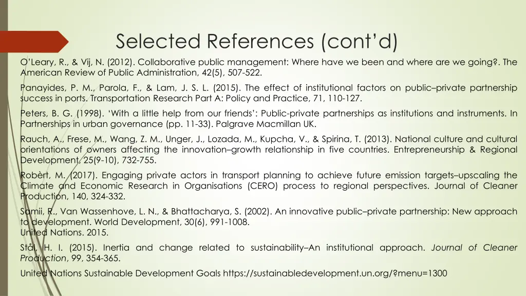 selected references cont d