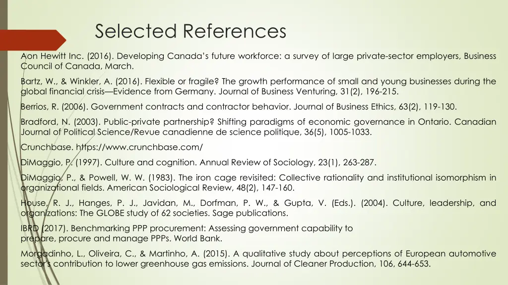 selected references