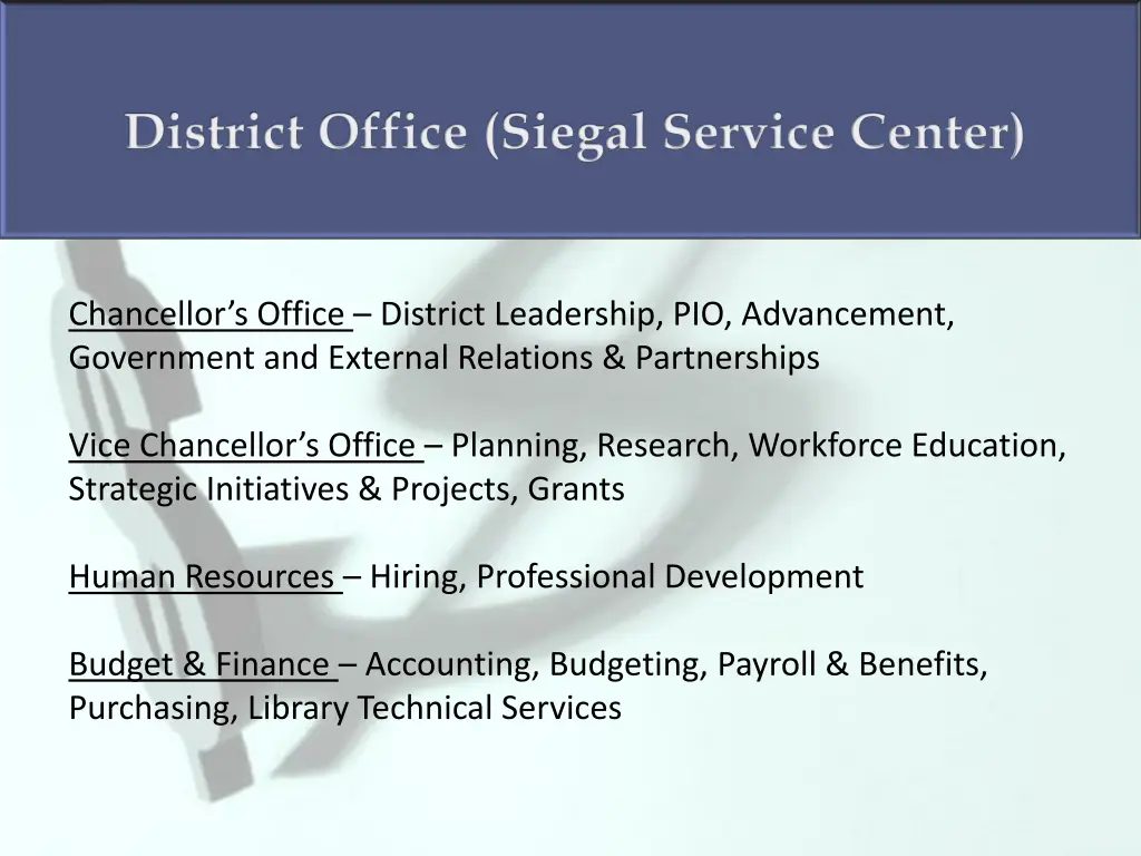 district office siegal service center