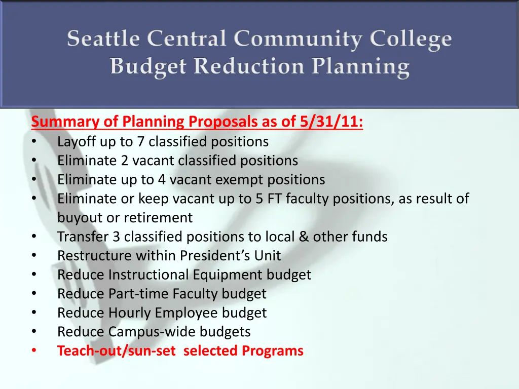seattle central community college budget 2