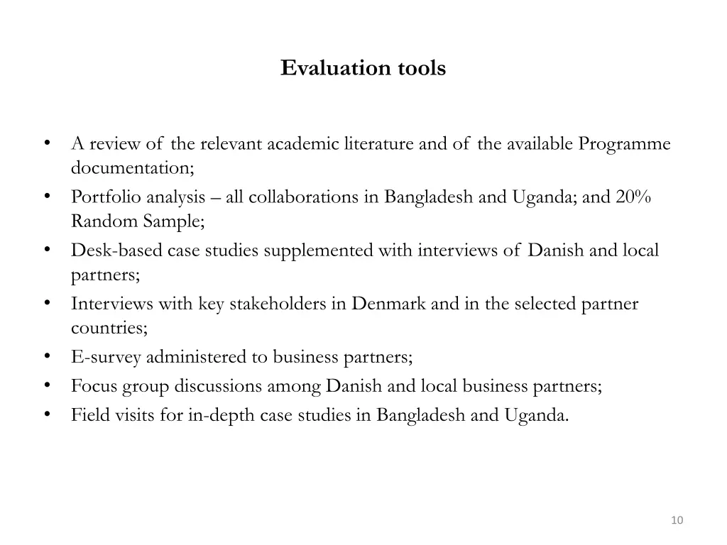 evaluation tools