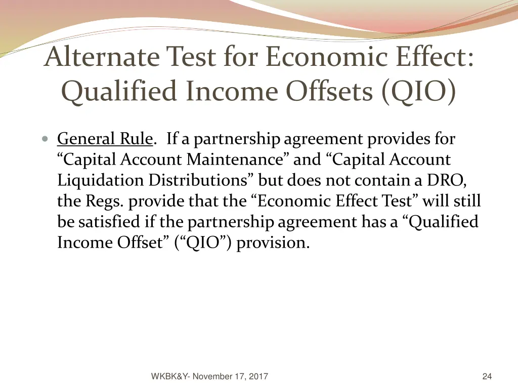 alternate test for economic effect qualified