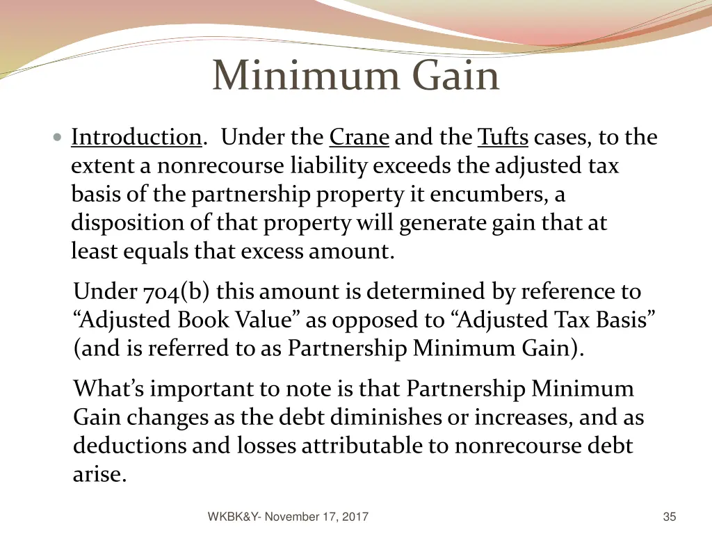 minimum gain