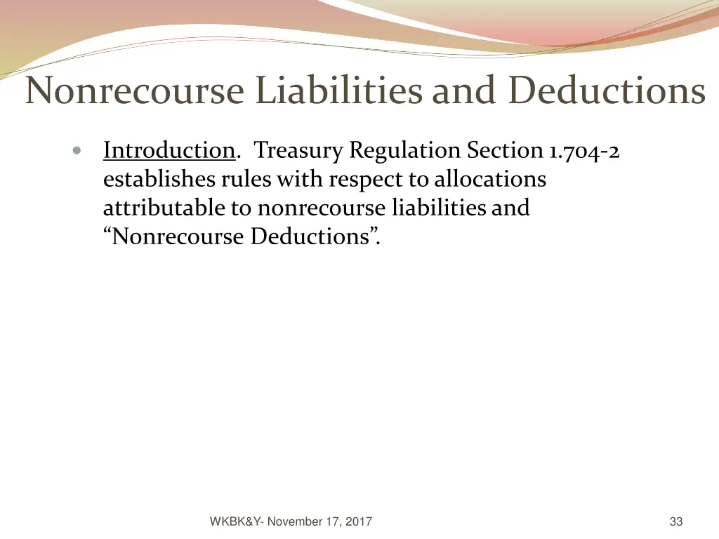 nonrecourse liabilities and deductions