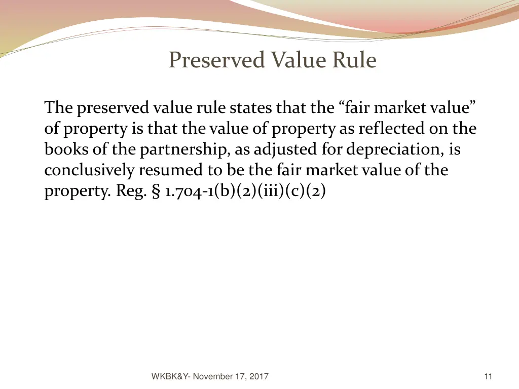 preserved value rule