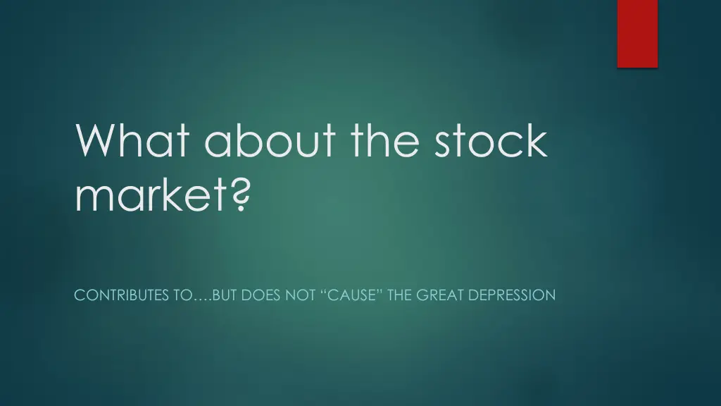 what about the stock market