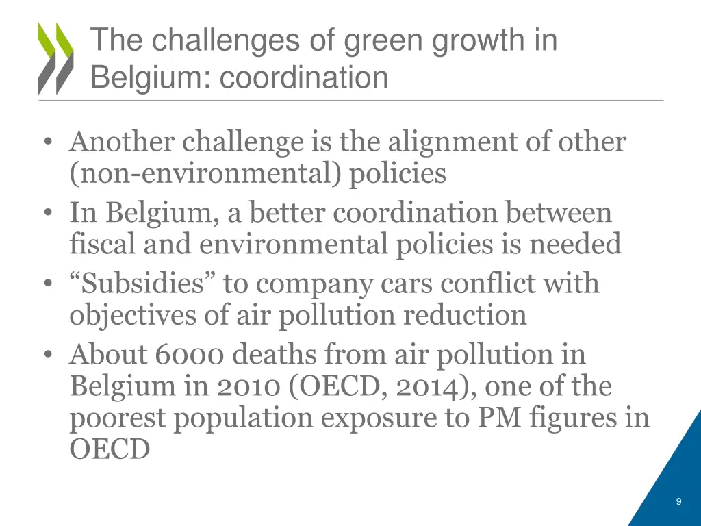 the challenges of green growth in belgium
