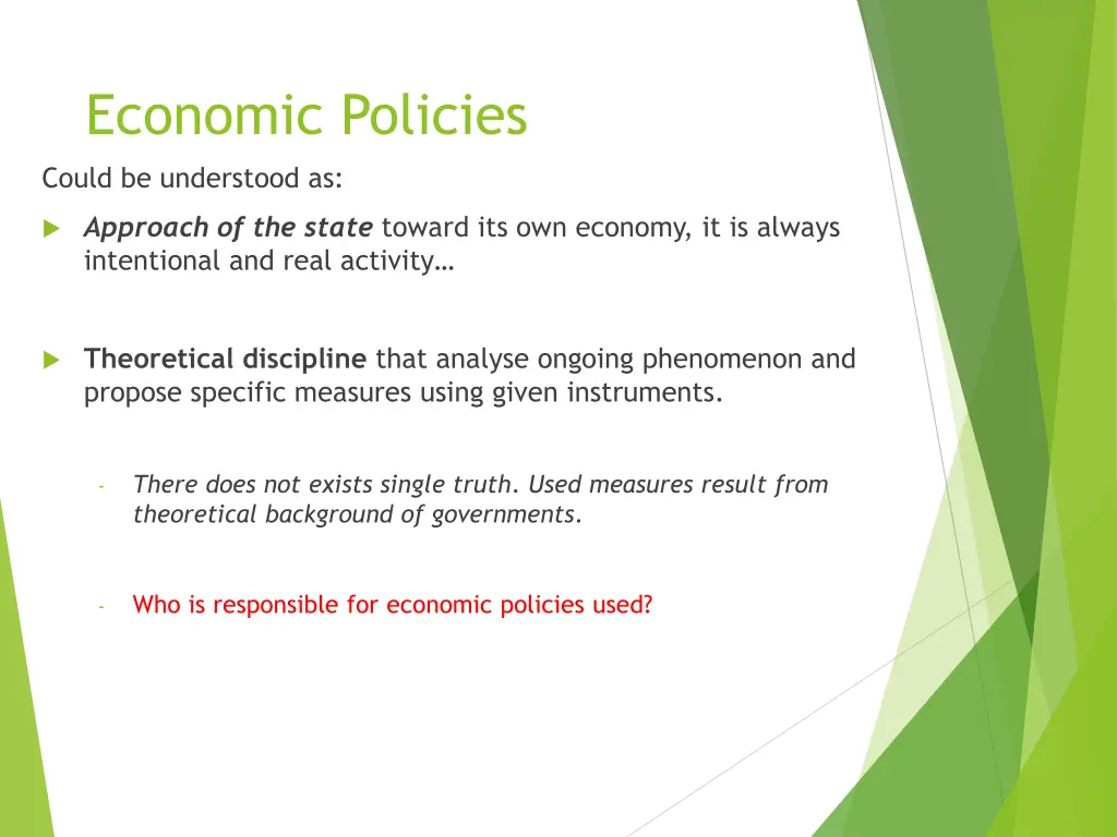 economic policies 1