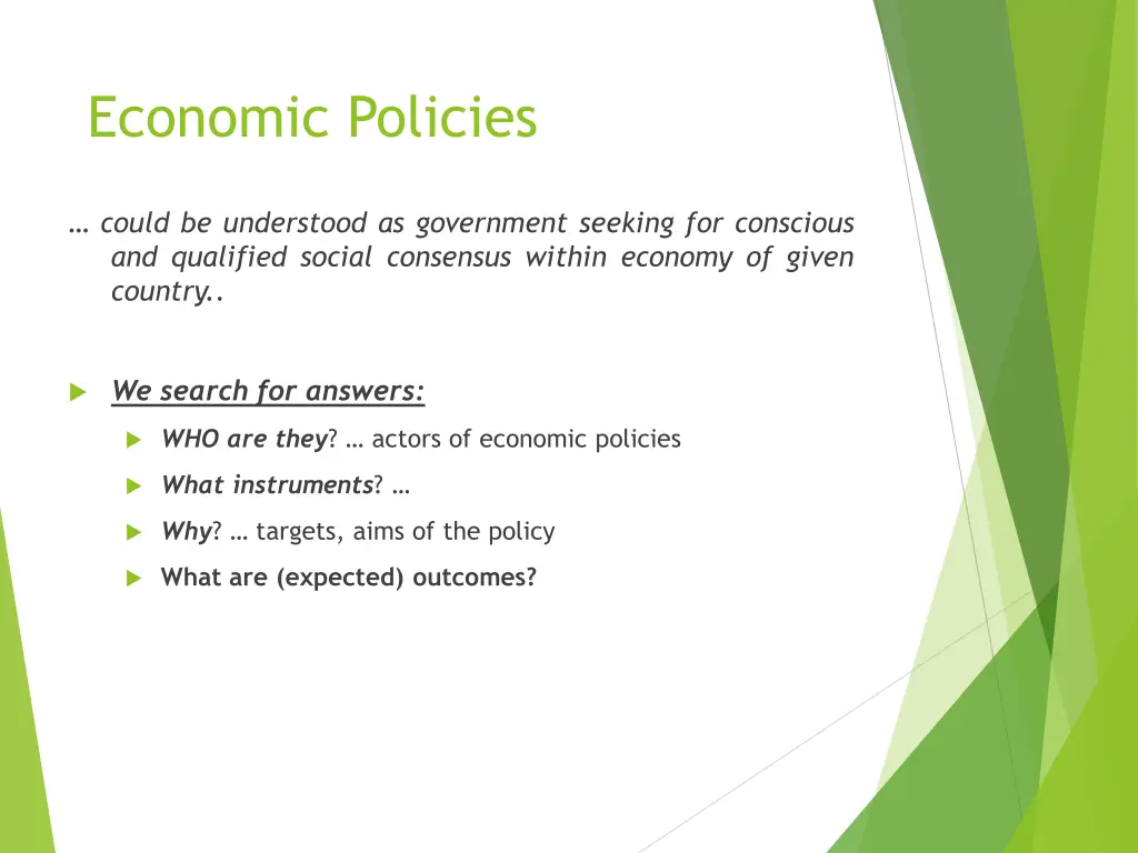 economic policies 2