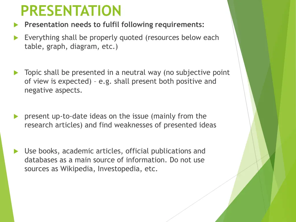 presentation presentation needs to fulfil