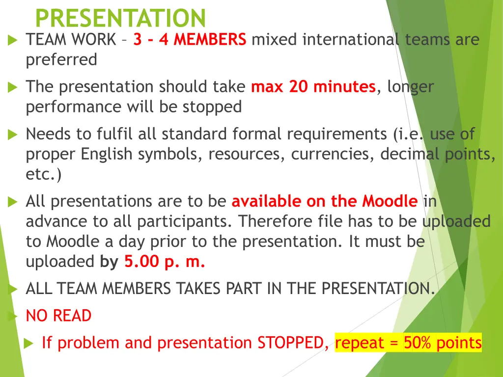 presentation team work 3 4 members mixed