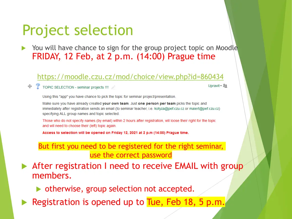 project selection