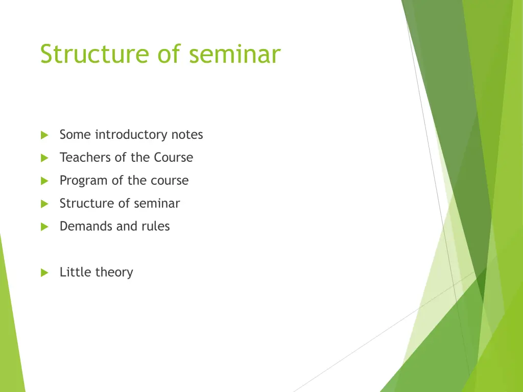 structure of seminar