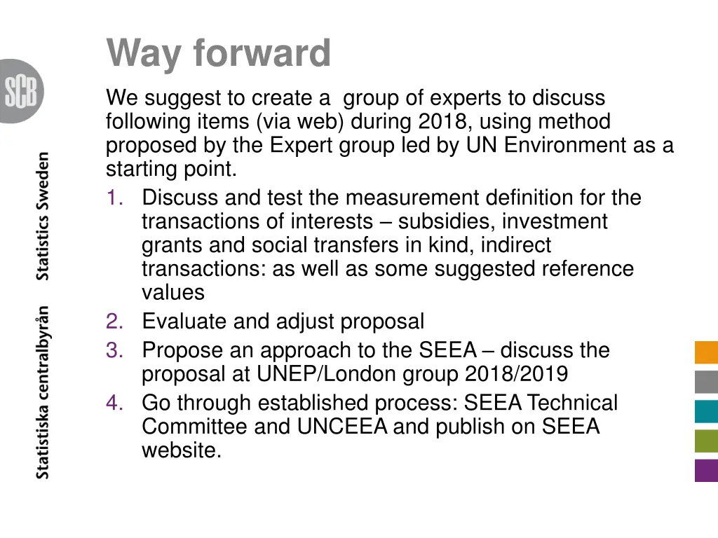 way forward we suggest to create a group
