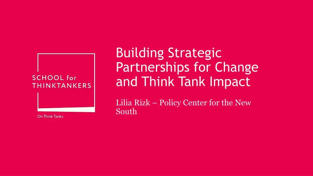 building strategic partnerships for change