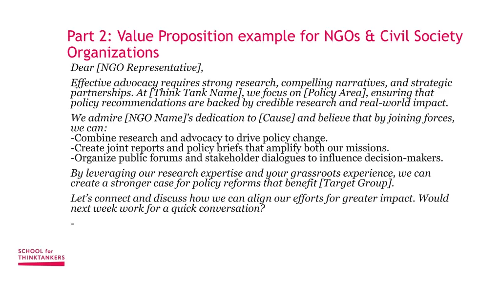 part 2 value proposition example for ngos civil