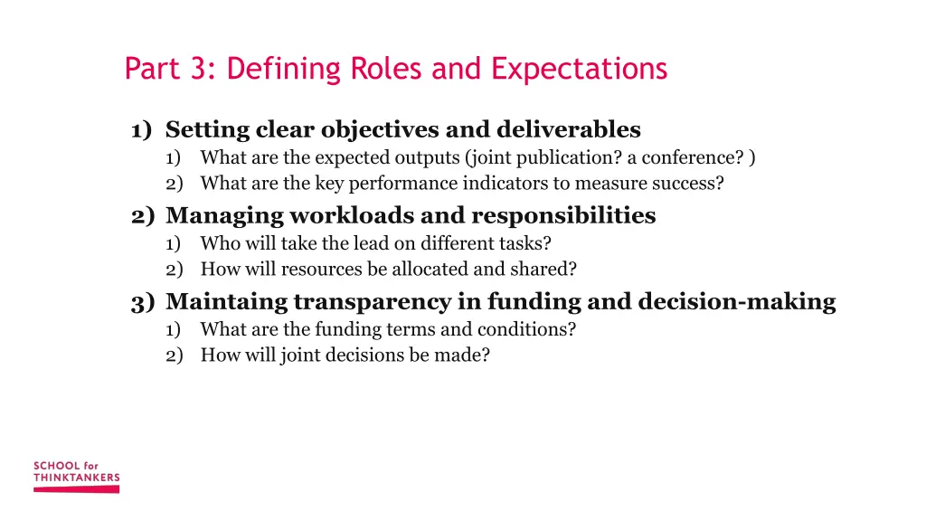 part 3 defining roles and expectations