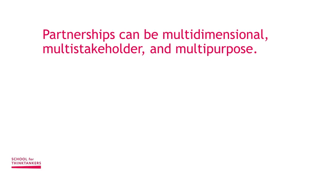 partnerships can be multidimensional