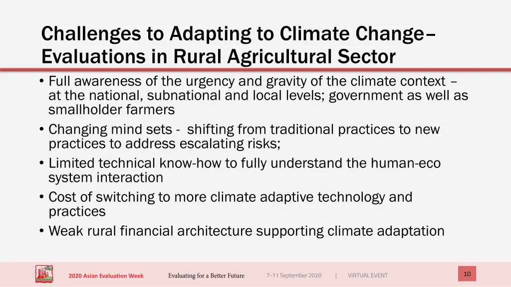 challenges to adapting to climate change