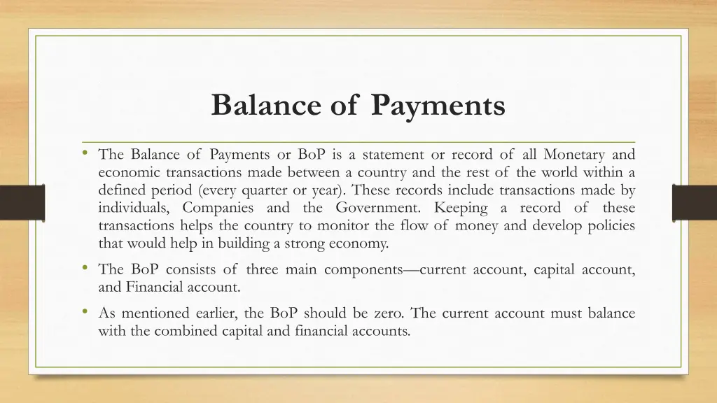 balance of payments